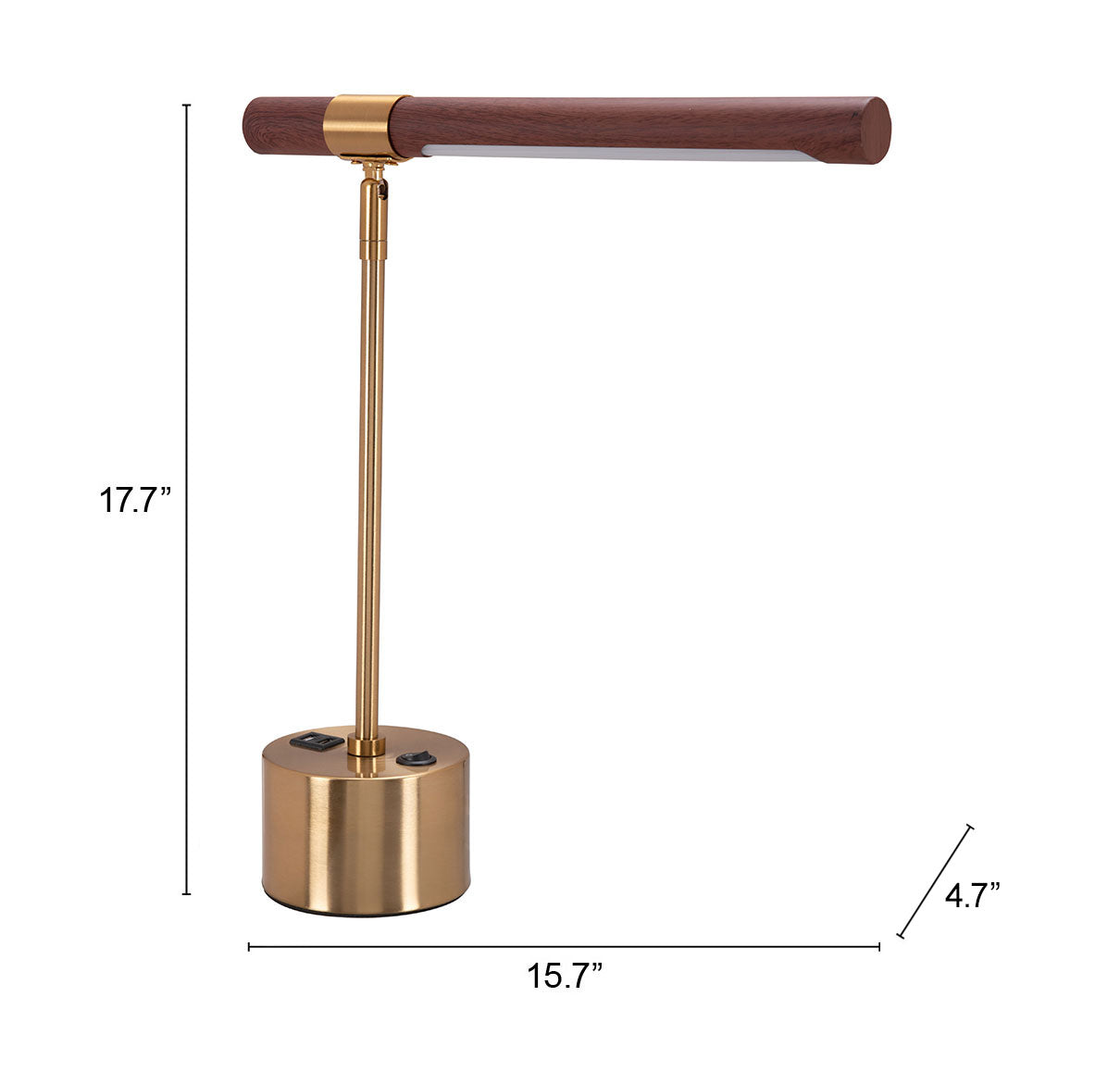 Zuo Modern Kippy Table Lamp Brown & Brass