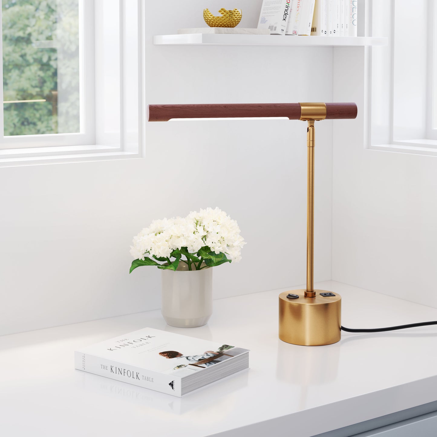 Zuo Modern Kippy Table Lamp Brown & Brass