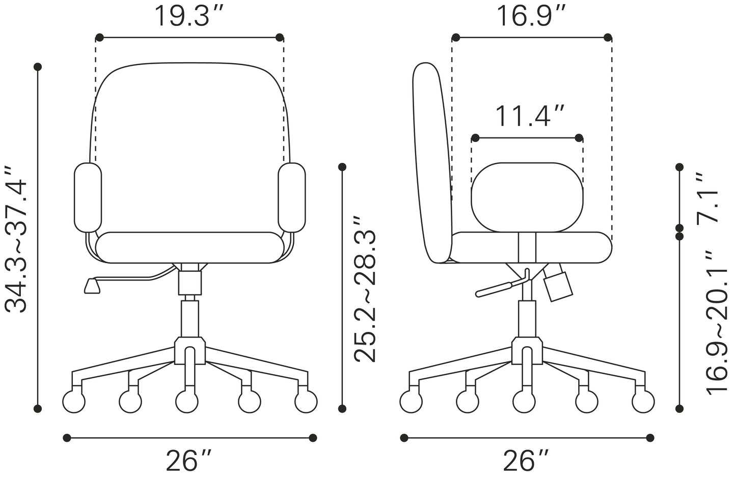 Zuo Modern Lionel Office Chair Beige