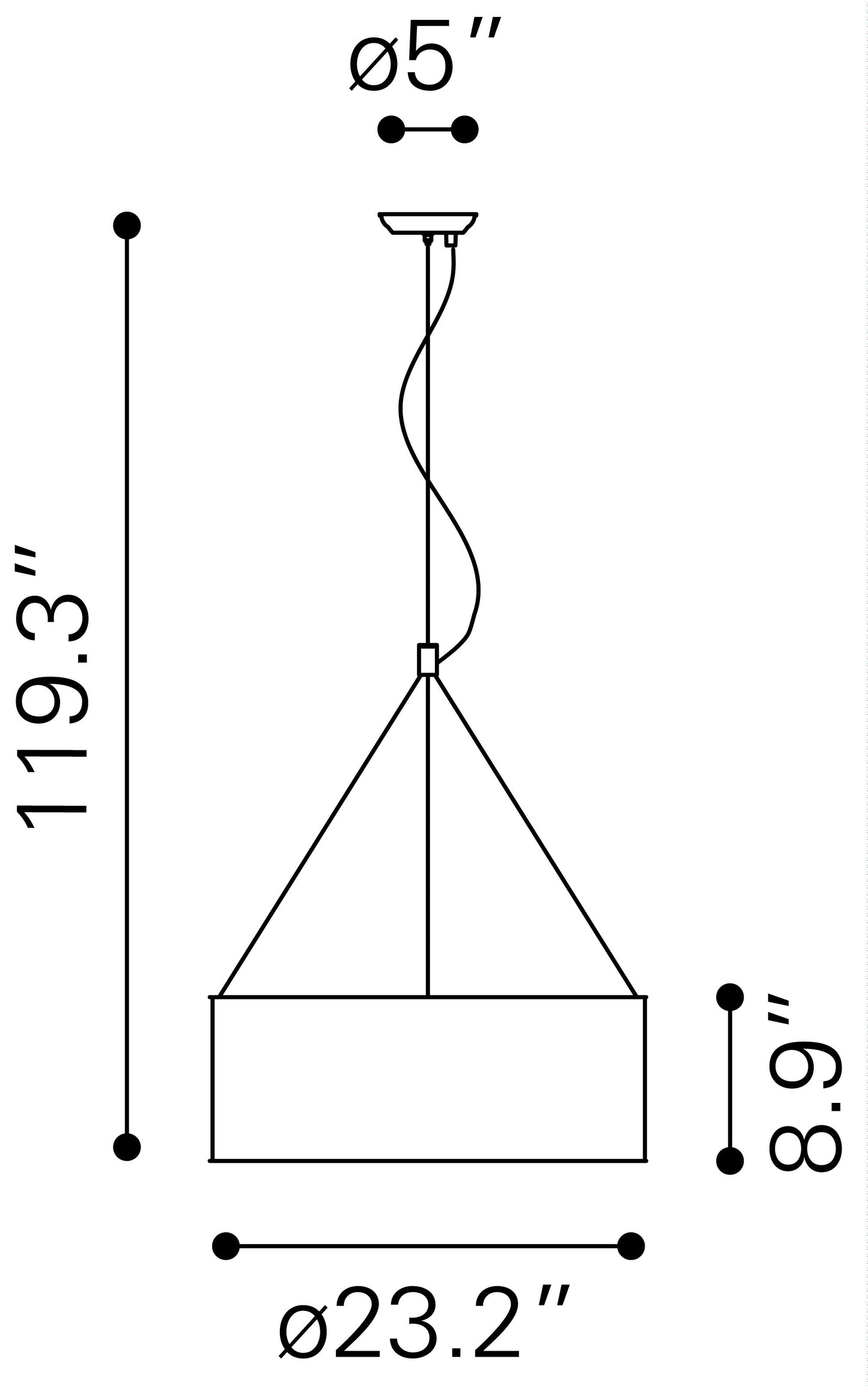 Zuo Modern Jena Ceiling Lamp Chrome