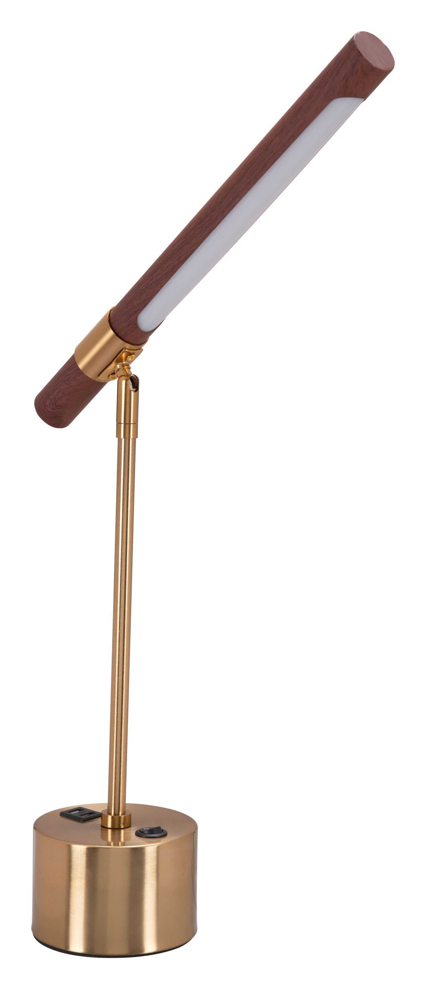 Zuo Modern Kippy Table Lamp Brown & Brass
