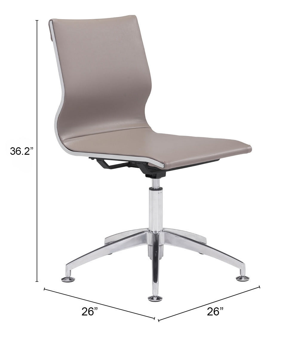 Zuo Modern Glider Conference Chair Taupe