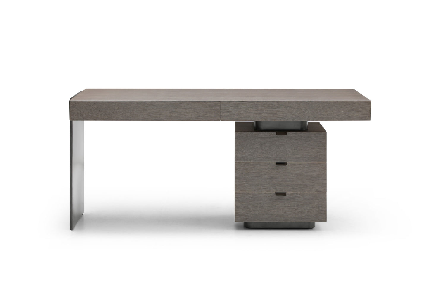 Whiteline Modern Grey Oak Veneer Alma Desk