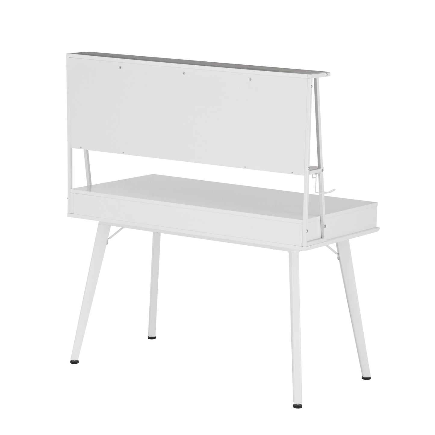 Techni Mobili Study Computer Desk with Storage & Magnetic Dry Erase White Board, White