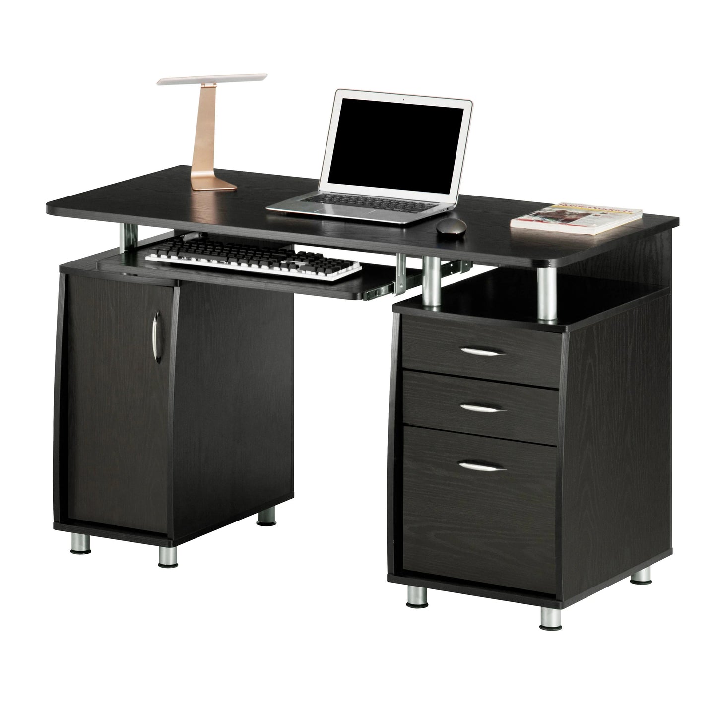 Techni Mobili Complete Workstation Computer Desk with Storage, Espresso
