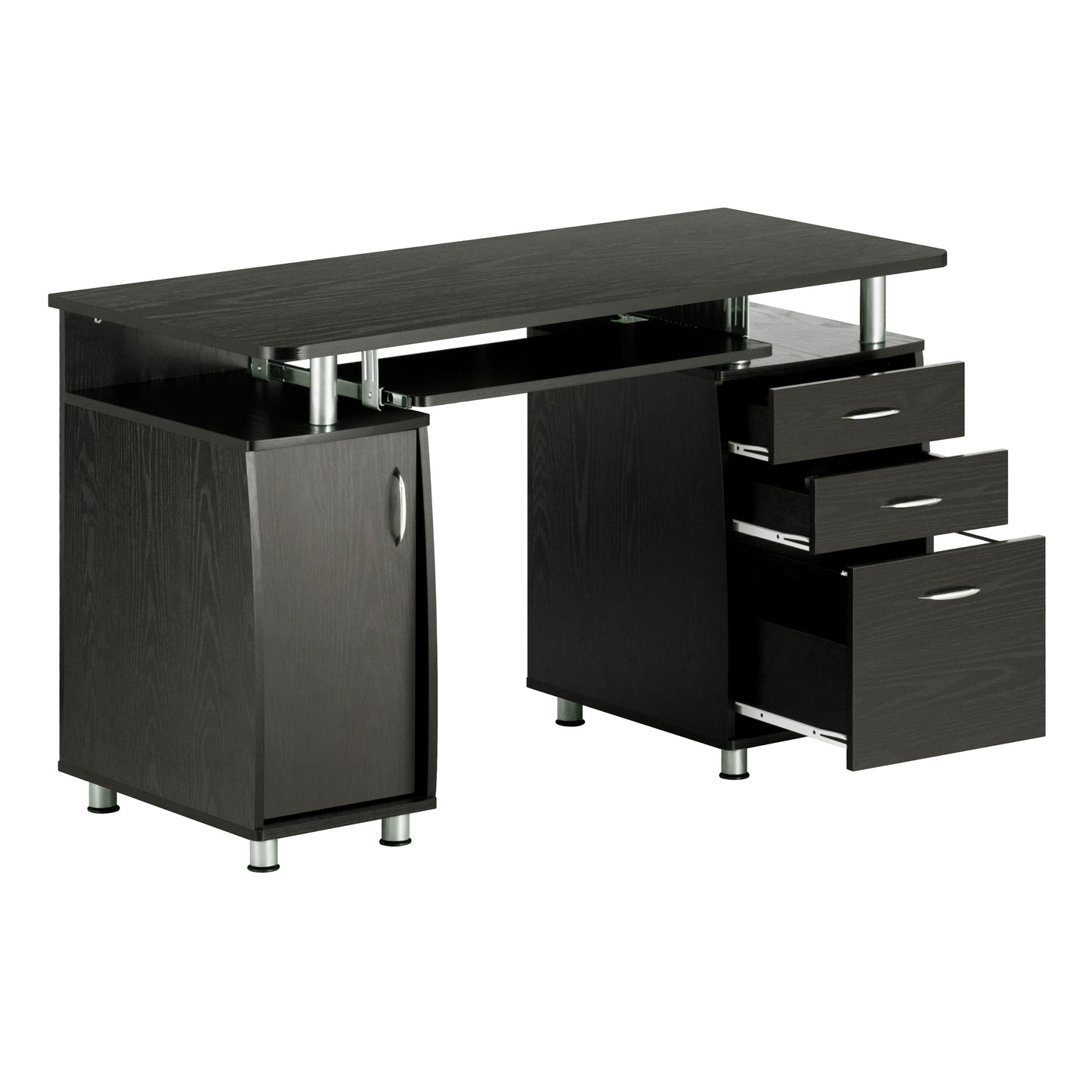 Techni Mobili Complete Workstation Computer Desk with Storage, Espresso