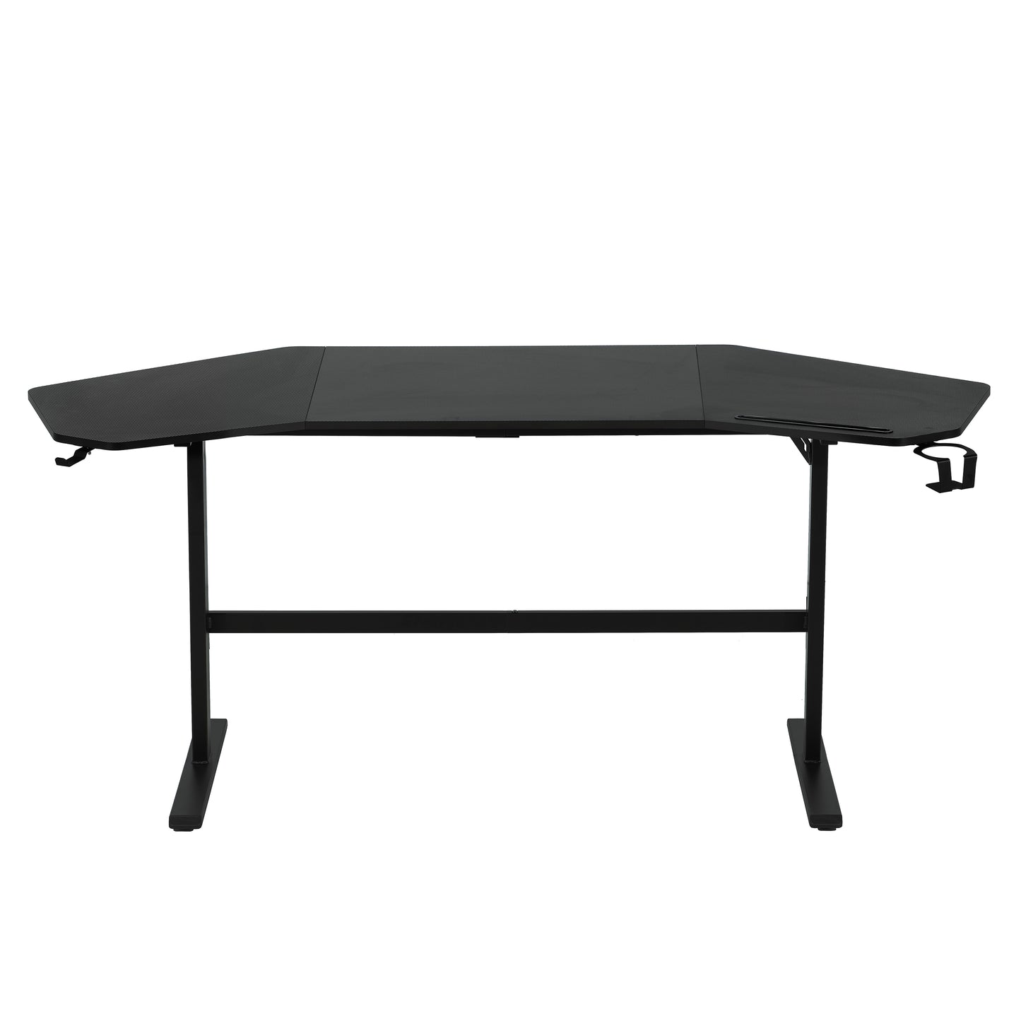 Techni Sport TS91D Gaming Desk with Shelves & Accessory Holder, Black
