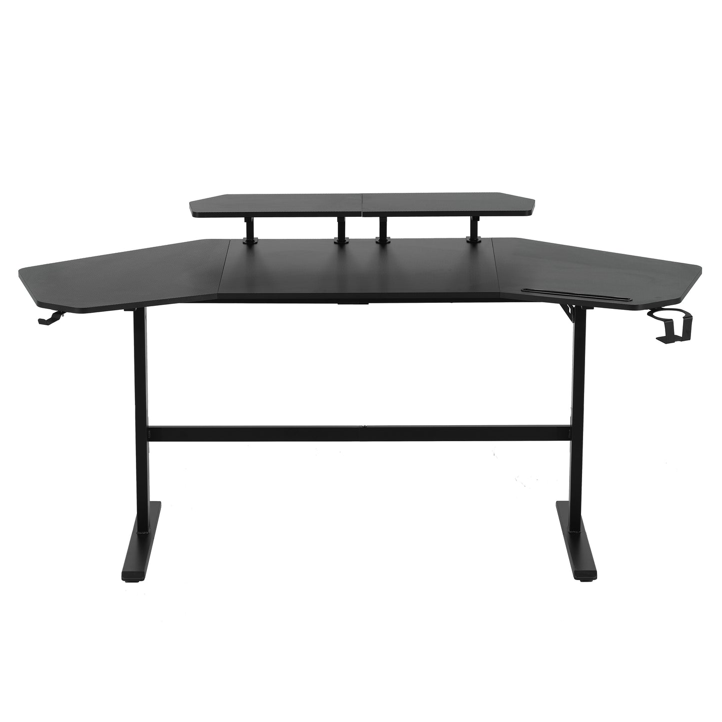 Techni Sport TS91D Gaming Desk with Shelves & Accessory Holder, Black