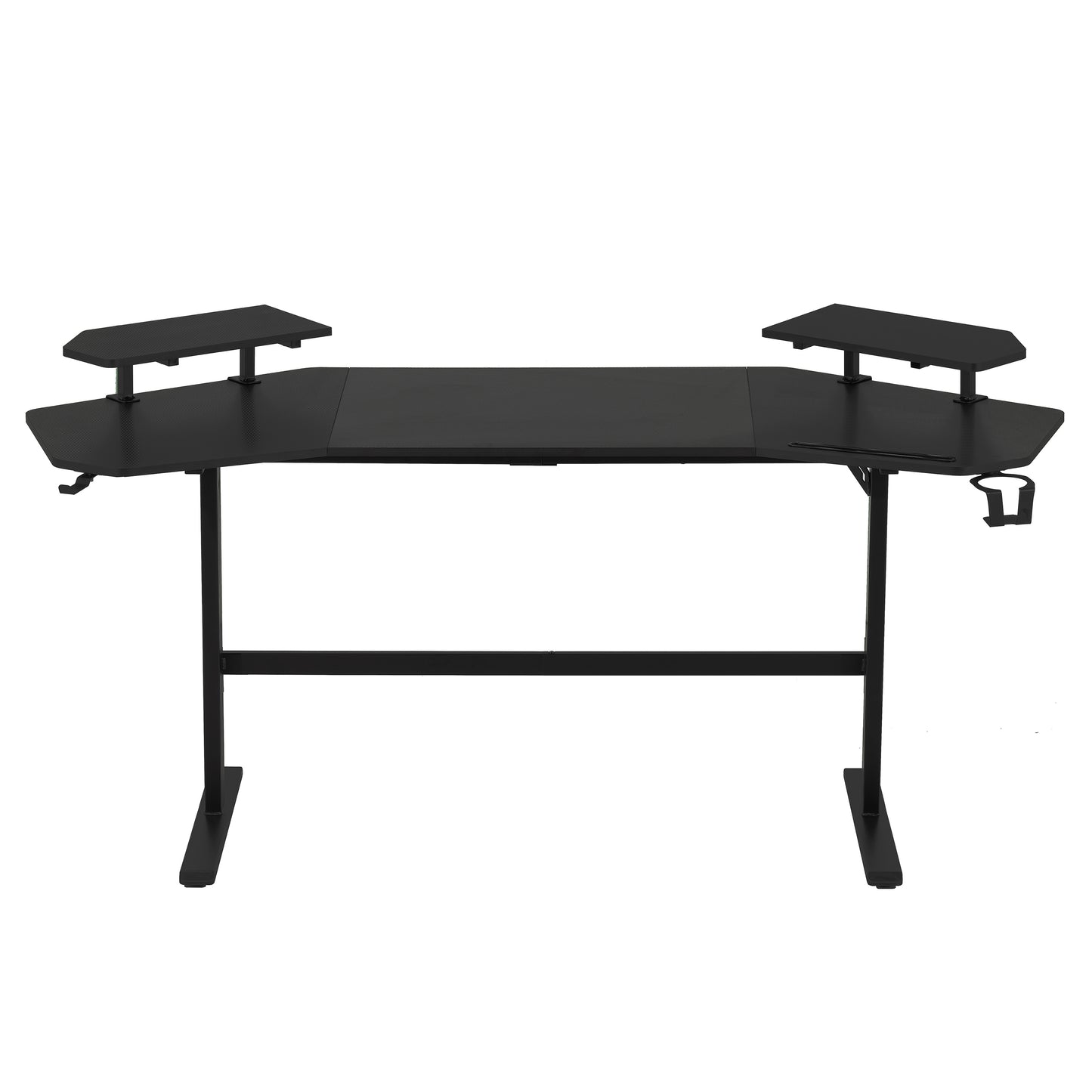 Techni Sport TS91D Gaming Desk with Shelves & Accessory Holder, Black