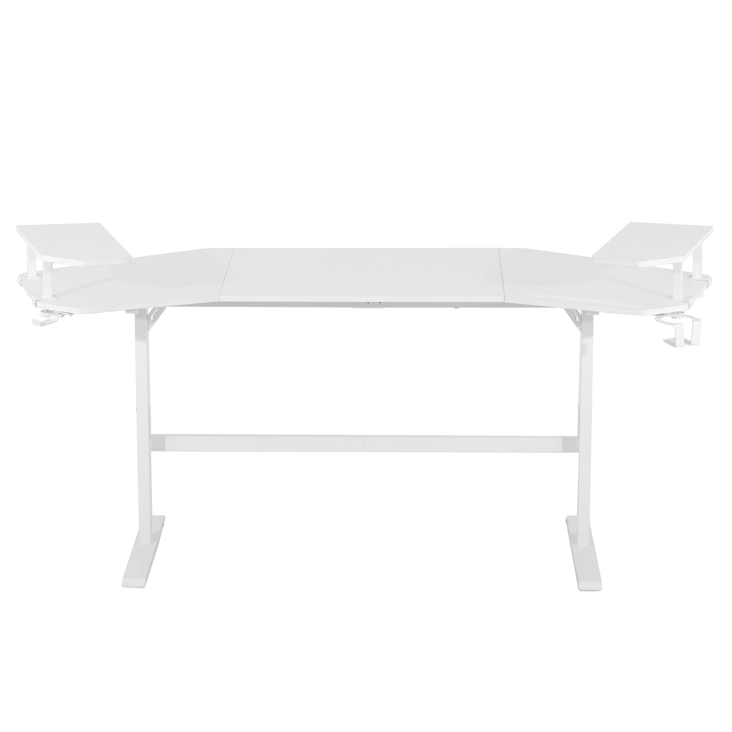 Techni Sport TS91D Gaming Desk with Shelves & Accessory Holder, White