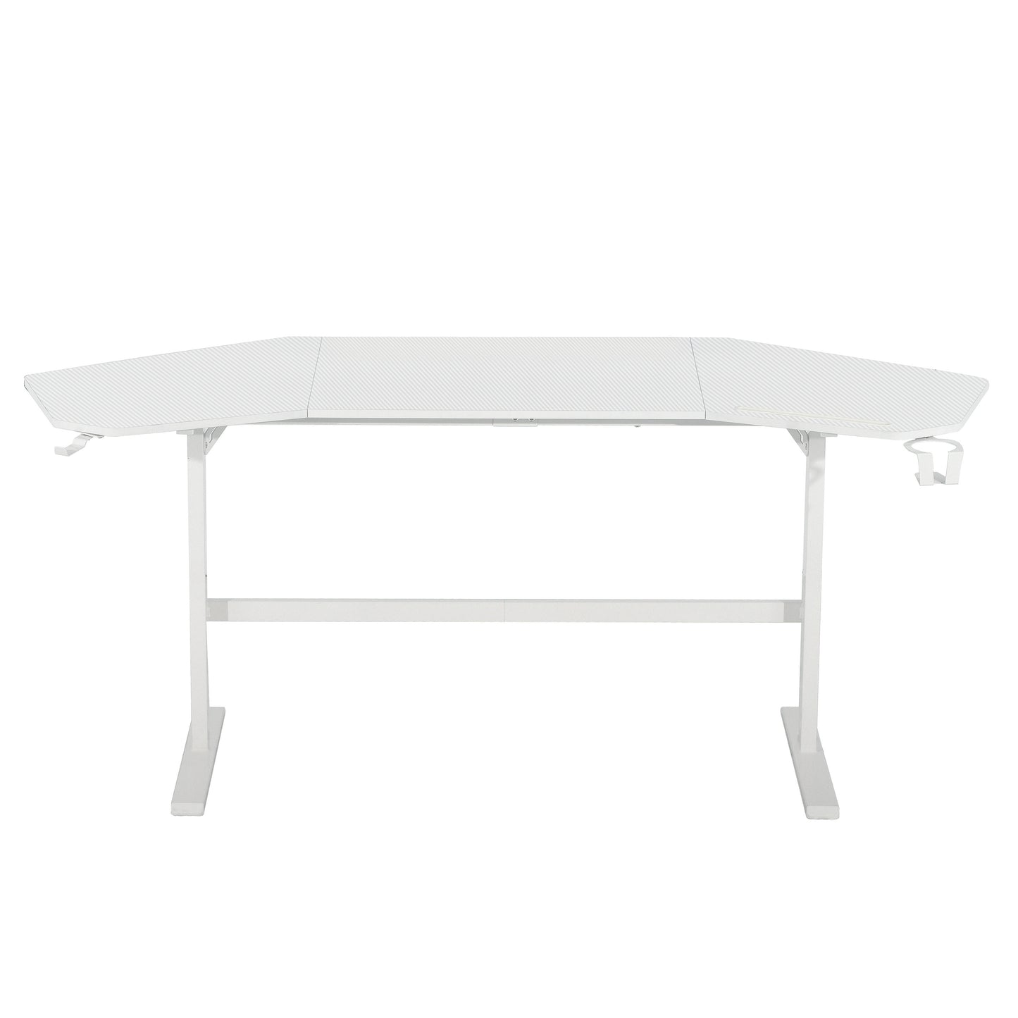 Techni Sport TS91D Gaming Desk with Shelves & Accessory Holder, White
