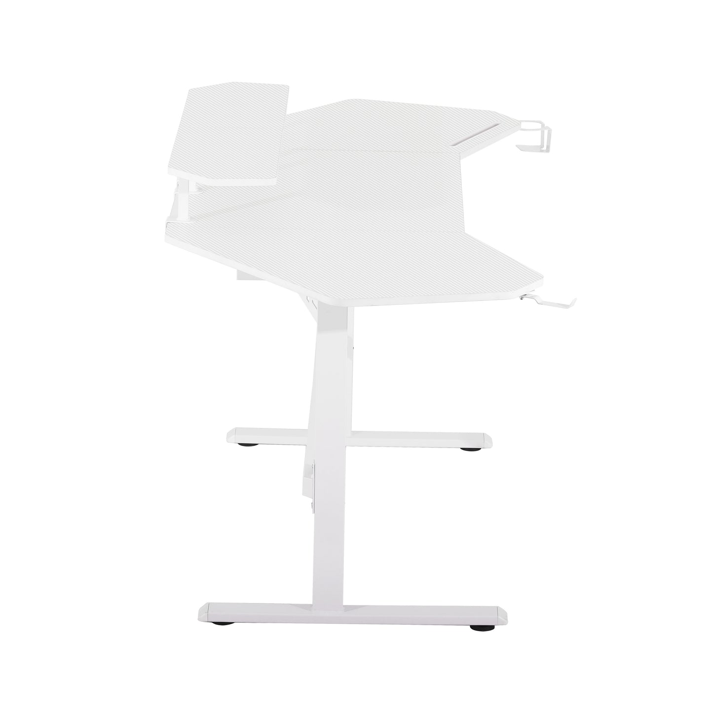 Techni Sport TS91D Gaming Desk with Shelves & Accessory Holder, White