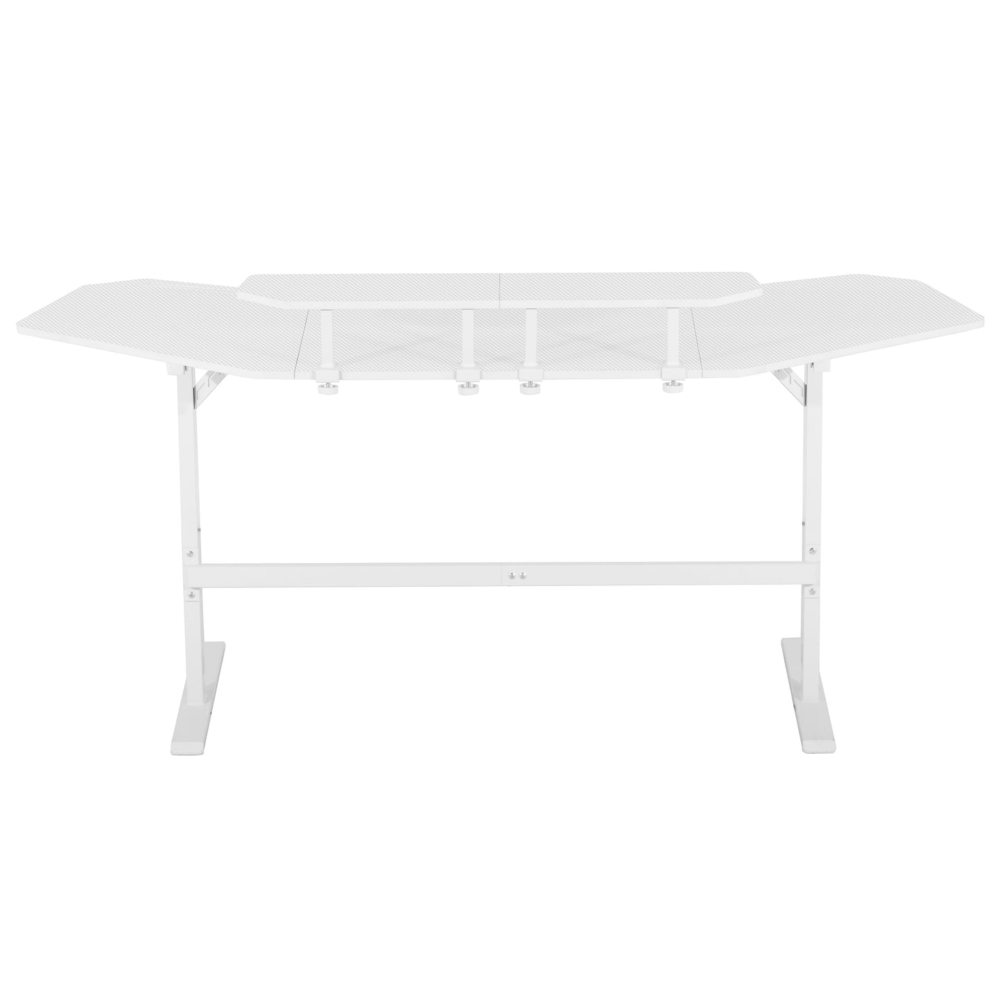 Techni Sport TS91D Gaming Desk with Shelves & Accessory Holder, White
