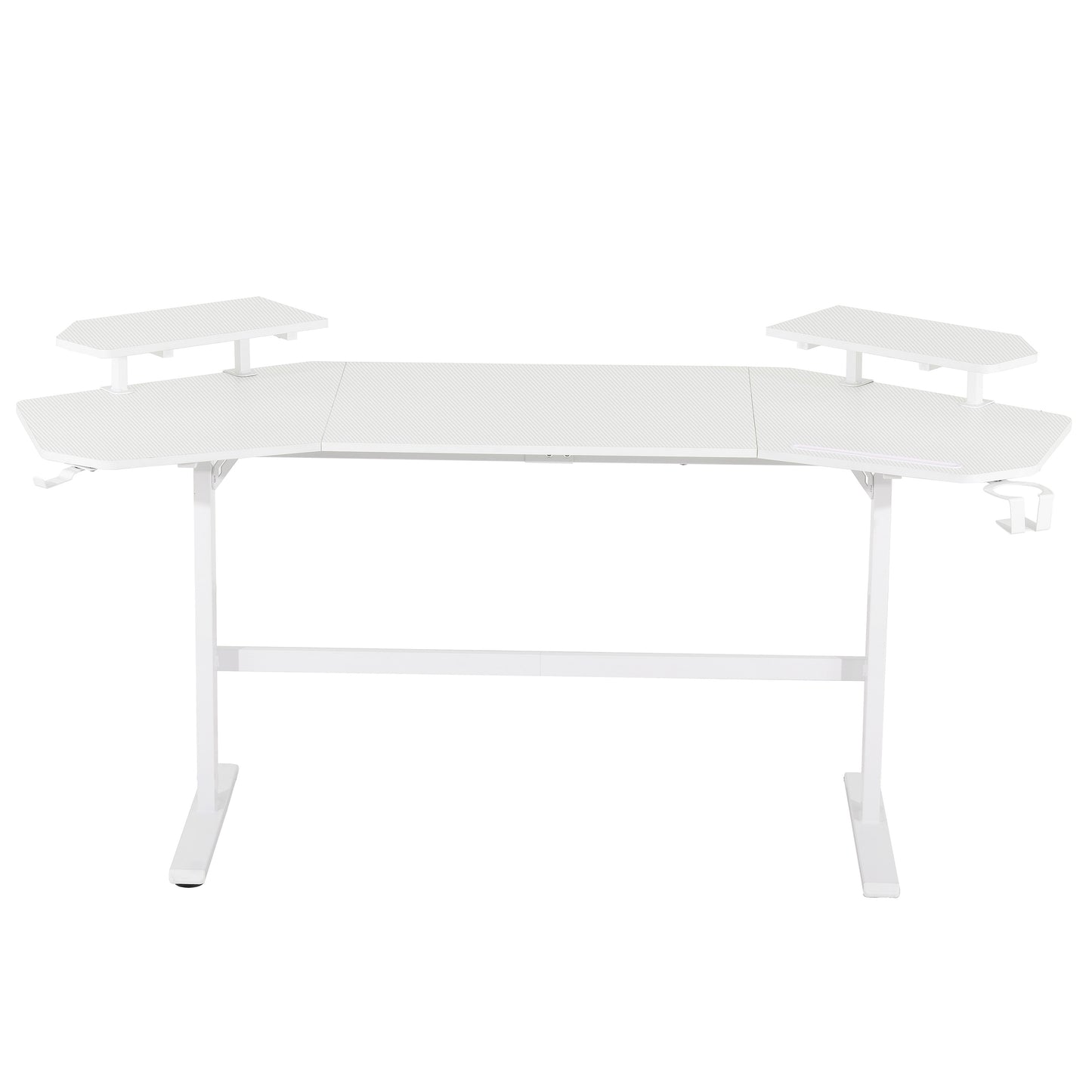 Techni Sport TS91D Gaming Desk with Shelves & Accessory Holder, White