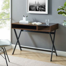 42" X Leg Writing Desk - Dark Walnut
