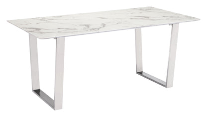Zuo Modern Atlas Conference Table White & Silver