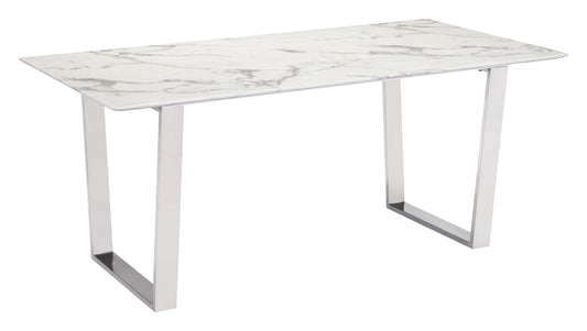 Zuo Modern Atlas Conference Table White & Silver