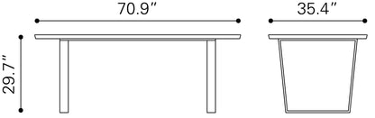 Zuo Modern Atlas Conference Table White & Silver