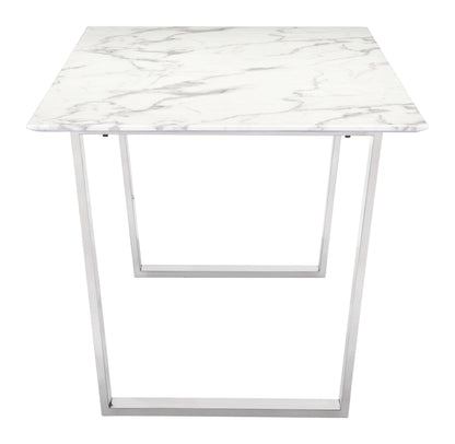 Zuo Modern Atlas Conference Table White & Silver