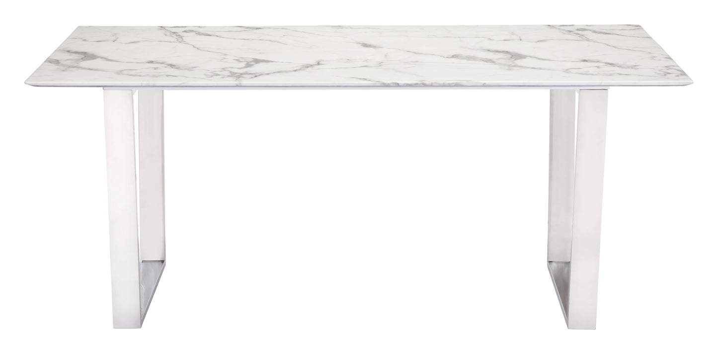 Zuo Modern Atlas Conference Table White & Silver