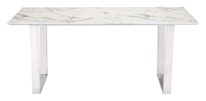 Zuo Modern Atlas Conference Table White & Silver