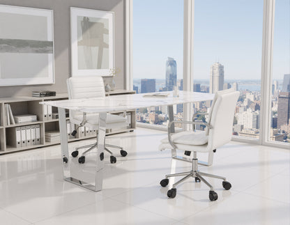 Zuo Modern Atlas Conference Table White & Silver