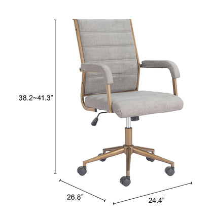 Zuo Modern Auction Office Chair Gray