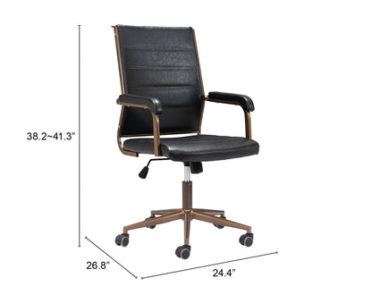 Zuo Modern Auction Office Chair Vintage Black