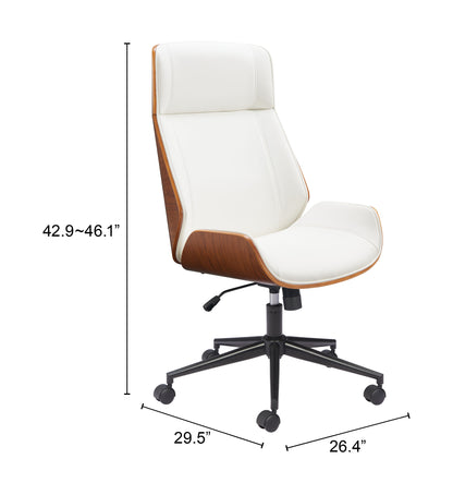 Zuo Modern High Back Office Chair White