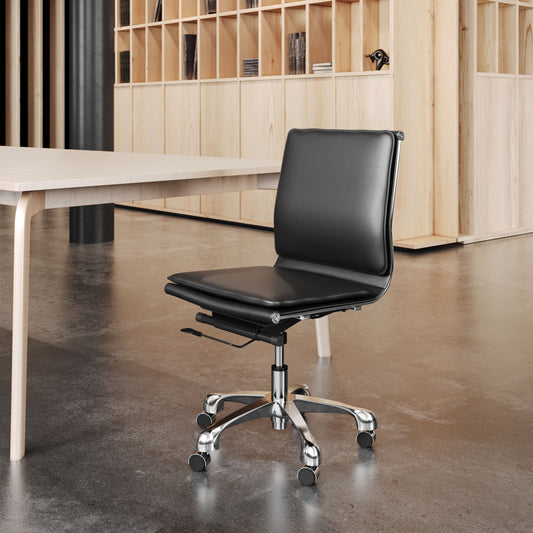 Zuo Modern Lider Plus Armless Office Chair Black