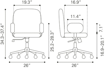 Zuo Modern Lionel Office Chair Beige