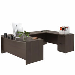 66.93'' U-shaped Office Computer Desk with File Cabinets