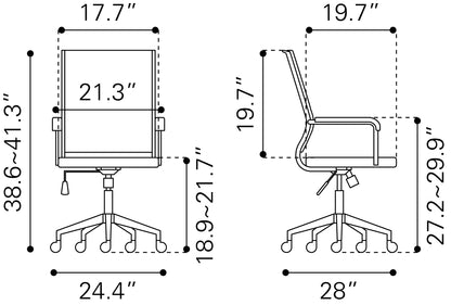 Zuo Modern Auction Office Chair Espresso
