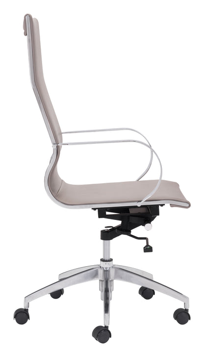 Zuo Modern Glider High Back Office Chair Taupe