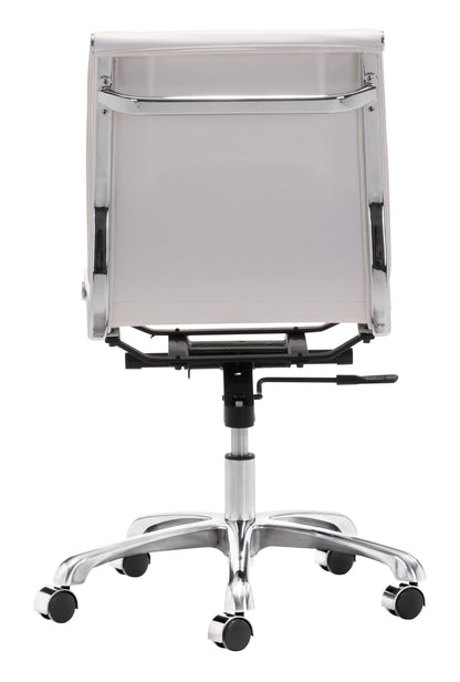 Zuo Modern Lider Plus Armless Office Chair White