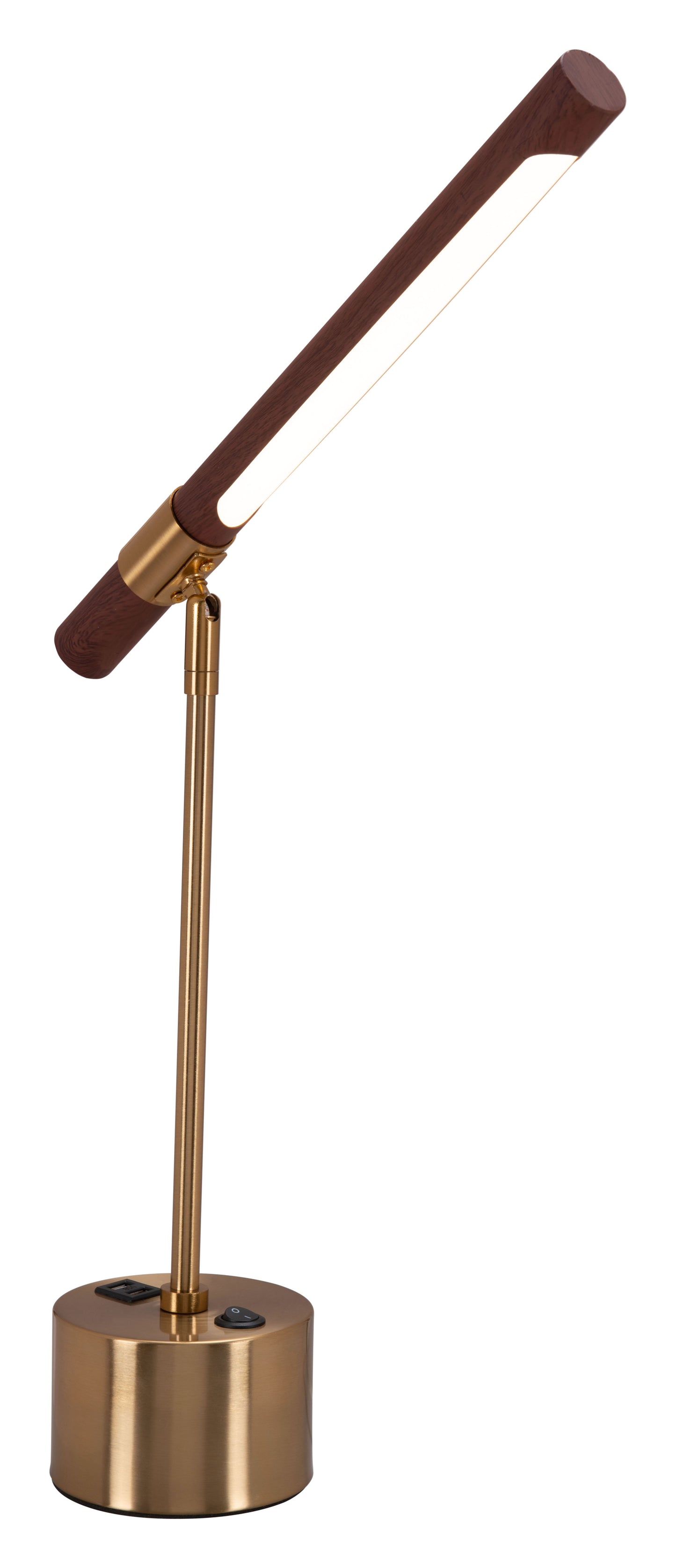 Zuo Modern Kippy Table Lamp Brown & Brass