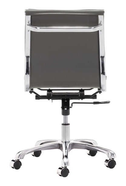 Zuo Modern Lider Plus Armless Office Chair Gray
