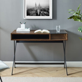 42" X Leg Writing Desk - Dark Walnut