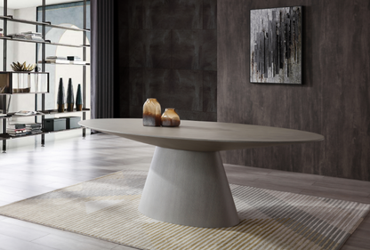 Bruno Oval Grey Conference Table