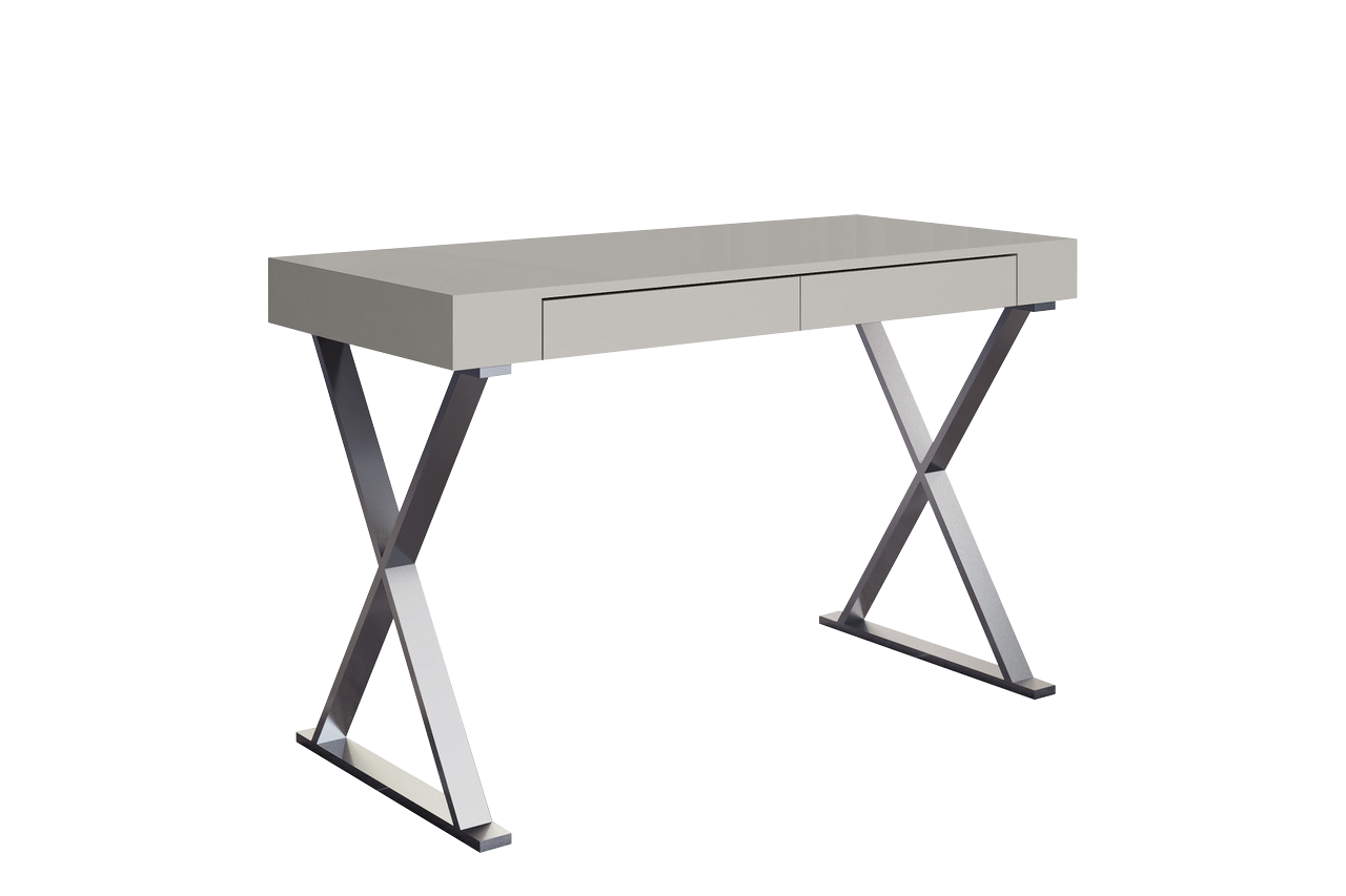 Whiteline Modern Light Grey Elm Desk Large