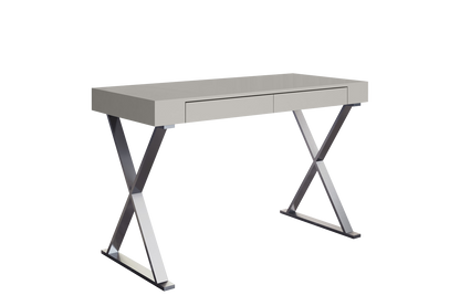 Whiteline Modern Light Grey Elm Desk Large