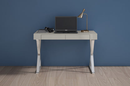 Whiteline Modern Light Grey Elm Desk Large