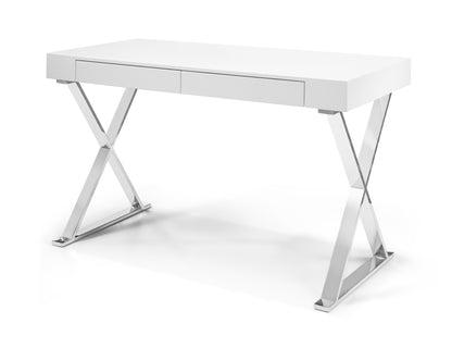Whiteline Modern White Elm Desk Large