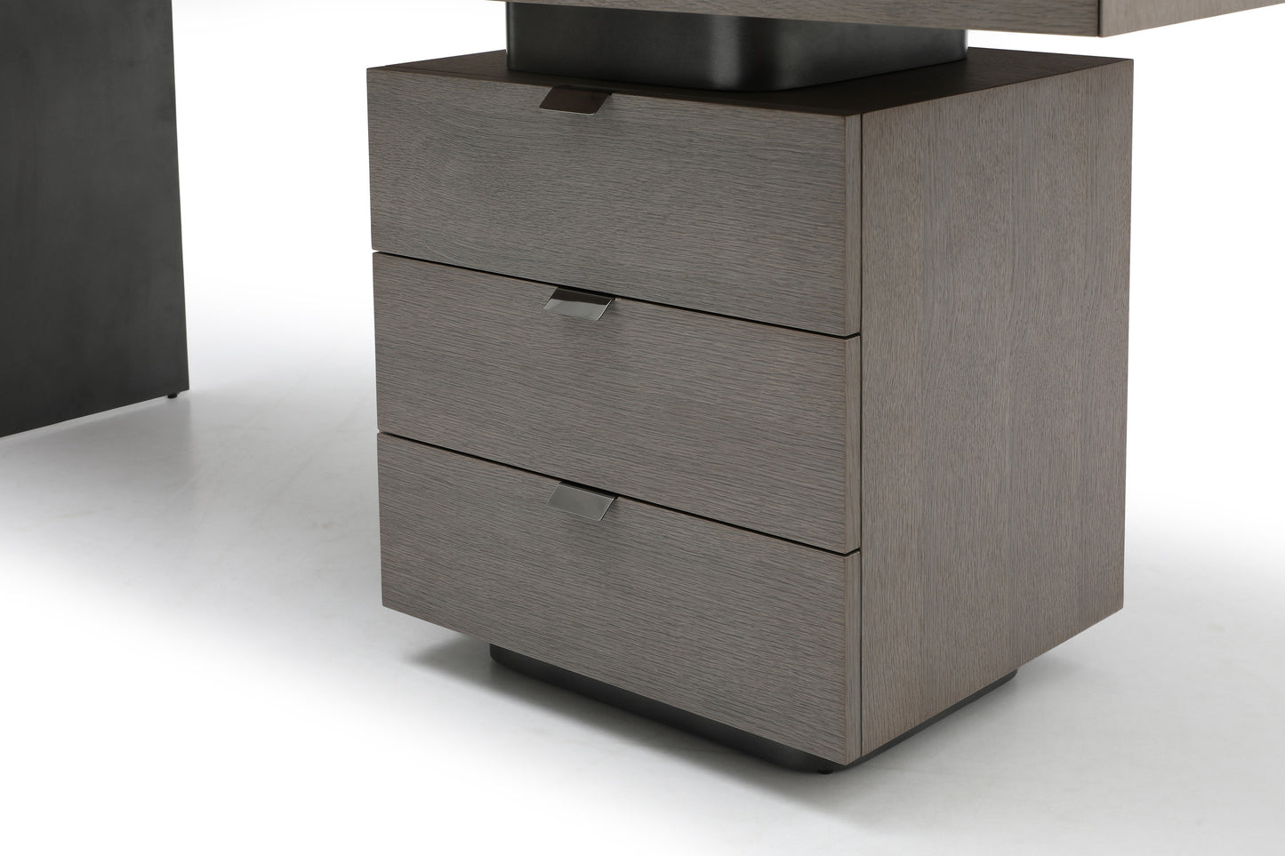 Whiteline Modern Grey Oak Veneer Alma Desk