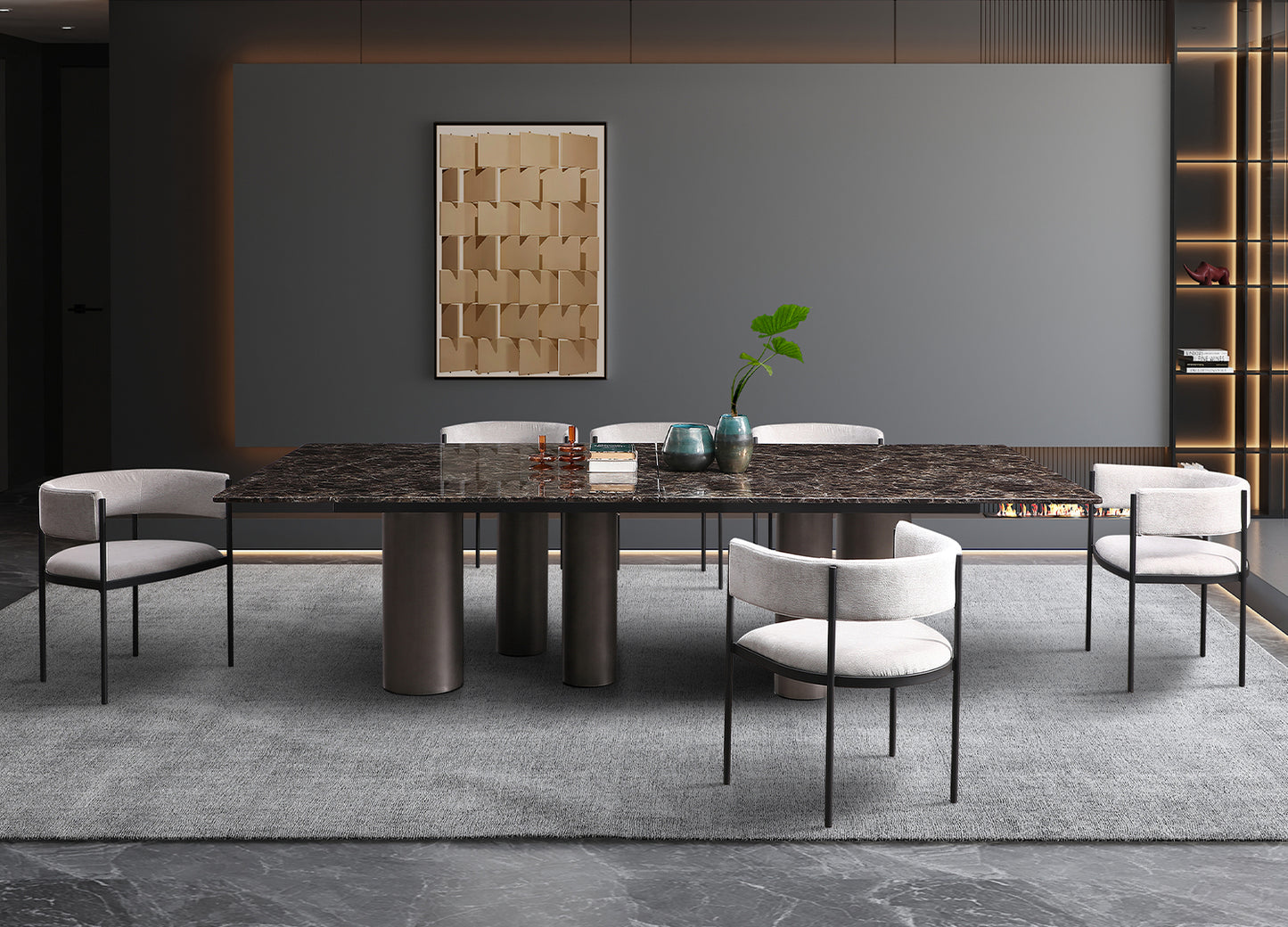 Whiteline Modern Living Envie Rectangular Brown Conference Table