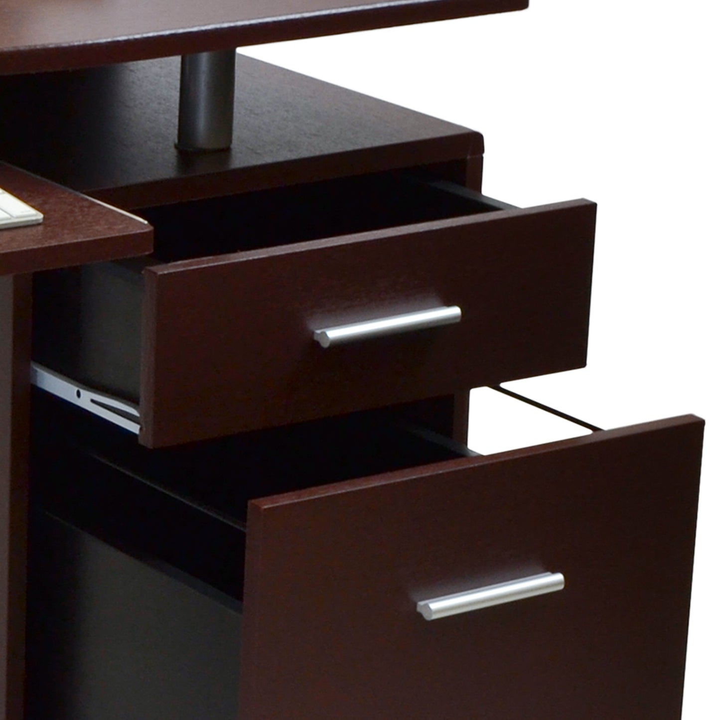 Techni Mobili Computer Desk with Spacious Storage, Chocolate
