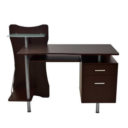 Techni Mobili Computer Desk with Spacious Storage, Chocolate