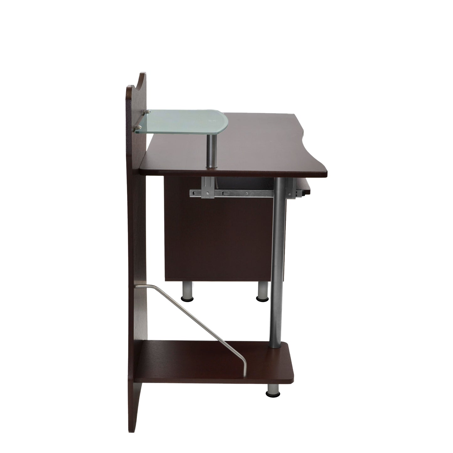 Techni Mobili Computer Desk with Spacious Storage, Chocolate