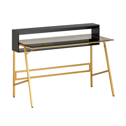 Techni Mobili Home Office Writing Desk with riser, Gold