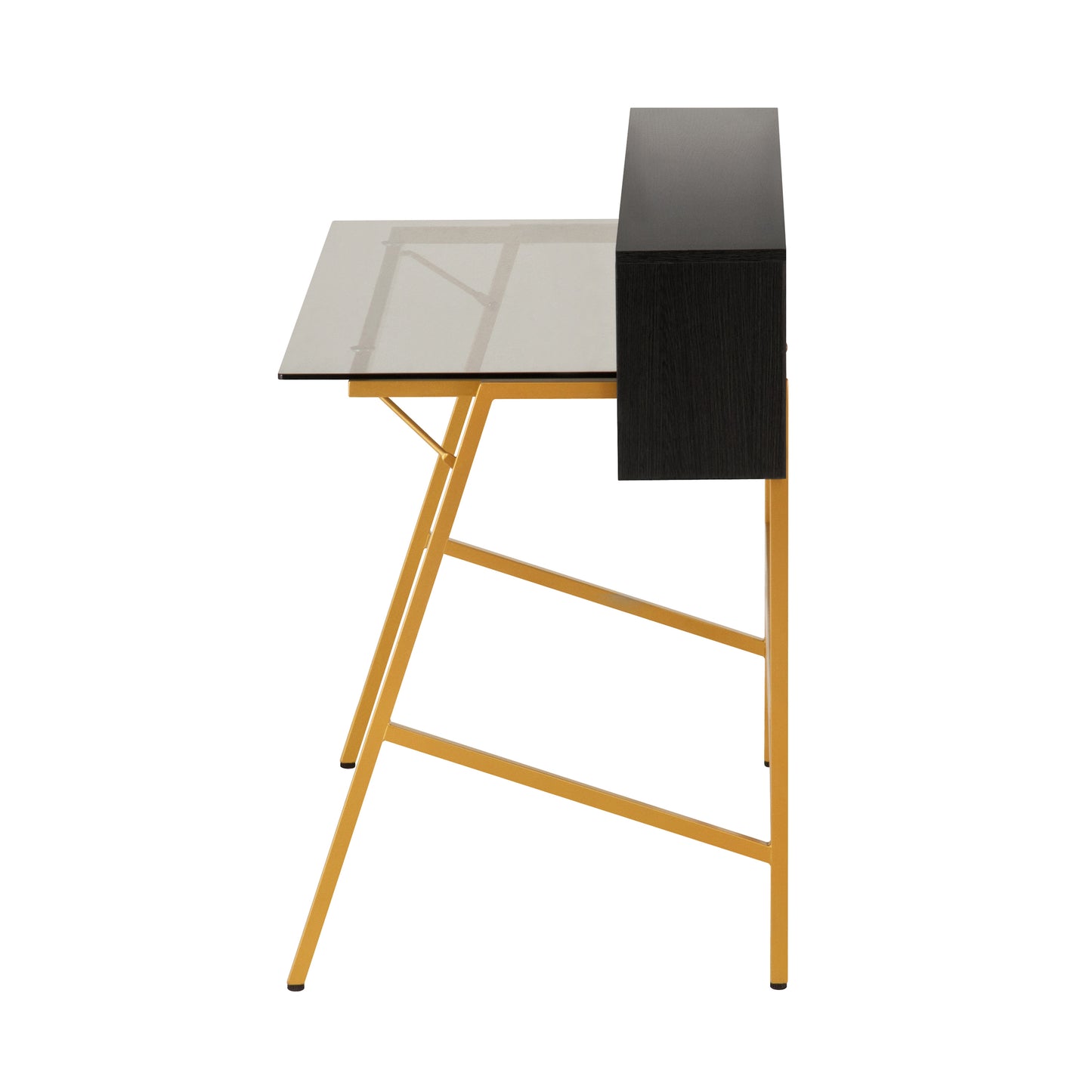 Techni Mobili Home Office Writing Desk with riser, Gold